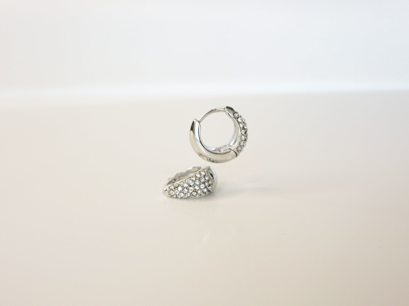 Olive Silver Hoops