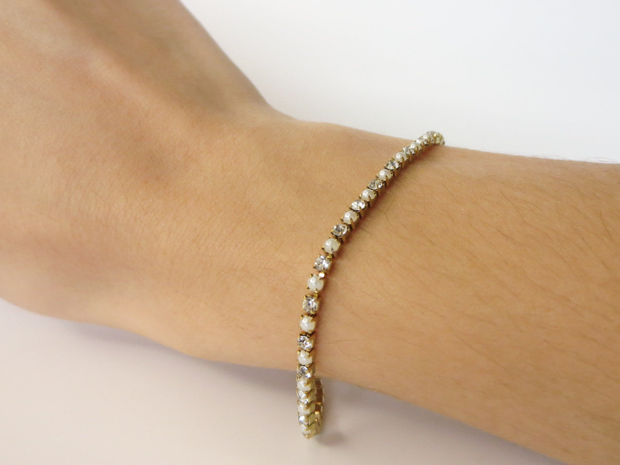Tennis Pearl Bracelet